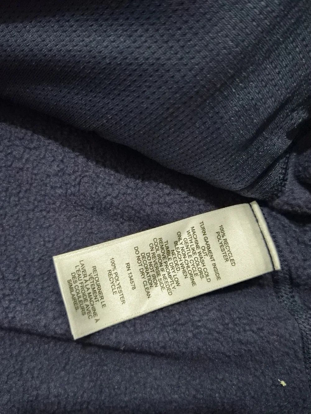 Vineyard Vines Men Harbor Fleece Navy Blue Full Zip Vest Size Large